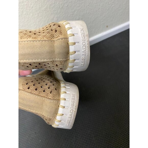 Ilsa Jacobsen Women Beige Tulip Shoes 39 Size 9 Laser Cut Slip-On Comfort Cream - Picture 6 of 15